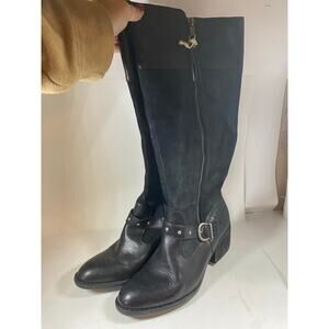 Born Alize Double Zip Black Tall Boots 9W